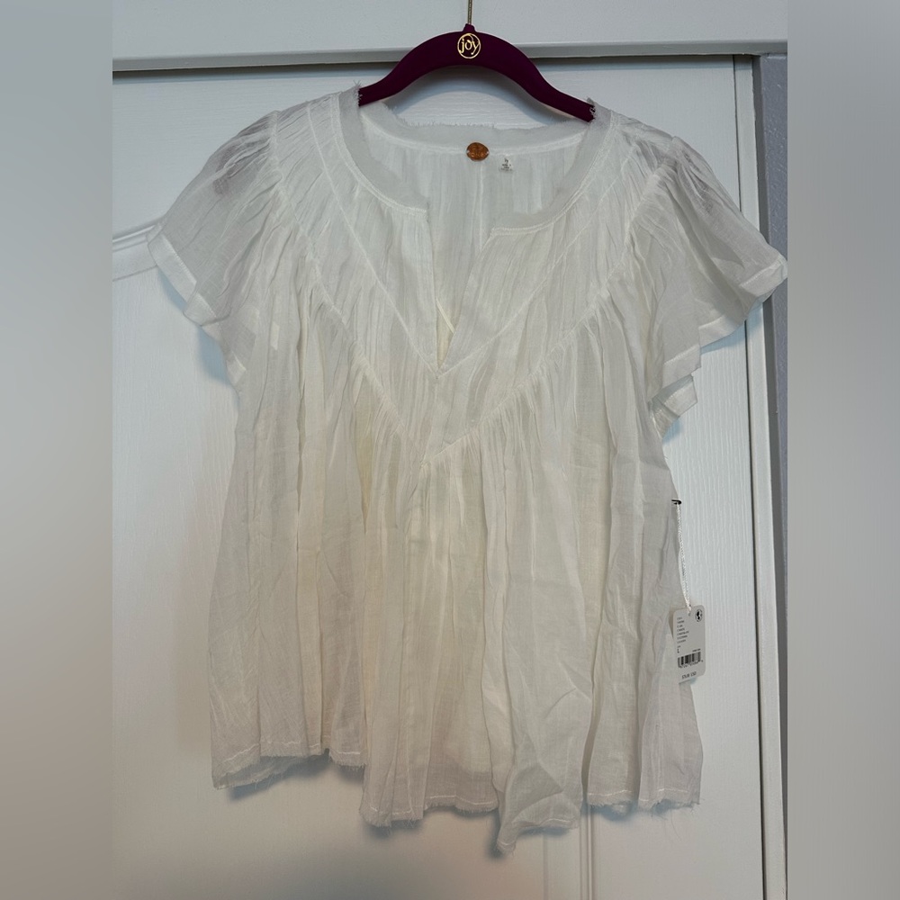 NWT White Free people Padma top Size Large